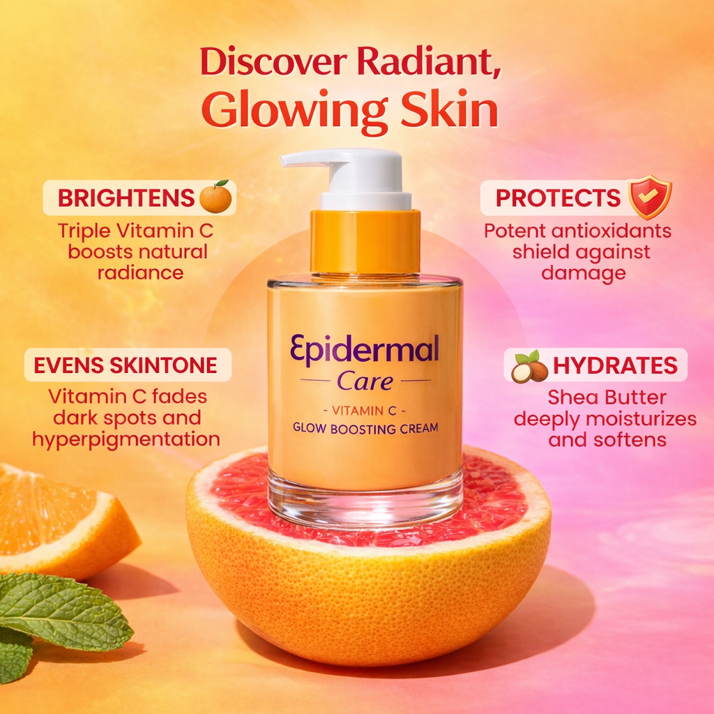 🌟 Epidermal Care Vitamin C + E Glow Boosting Cream (60ml)